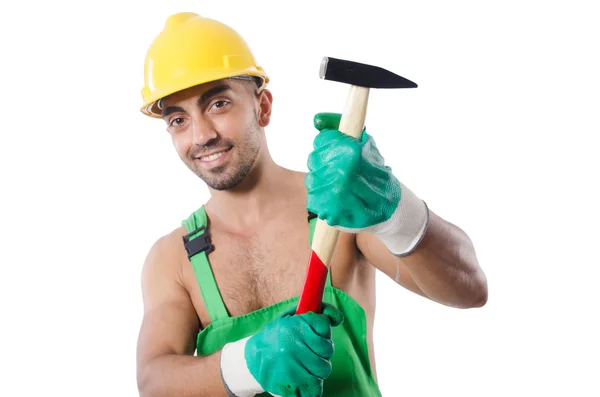 Trabajador industrial aislado en el fondo blanco —  Fotos de Stock