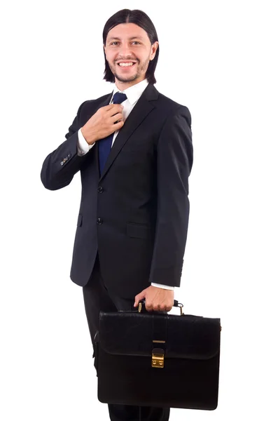 Joven empresario aislado sobre el fondo blanco — Foto de Stock