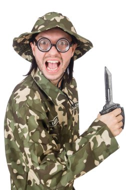 Askeri konseptte komik asker