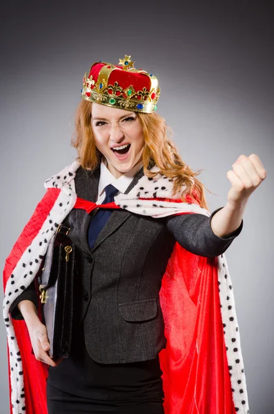 Woman queen businesswoman in funny concept — Stock Photo, Image