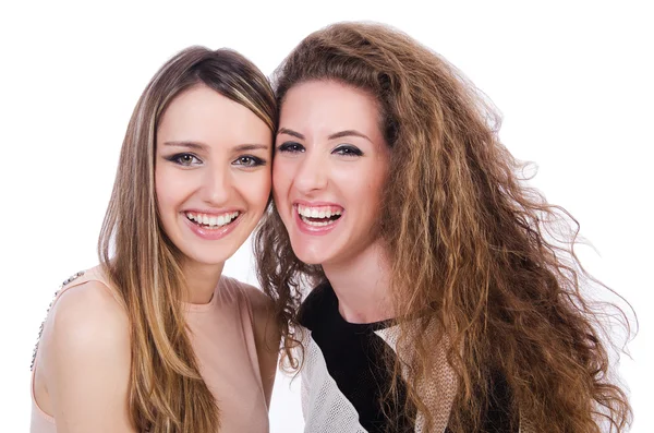 Two female friends isolated on the white — Stock Photo, Image