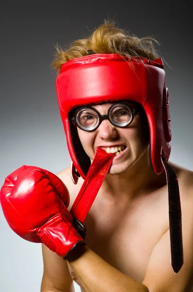 Funny boxer in glove — Stock Photo, Image