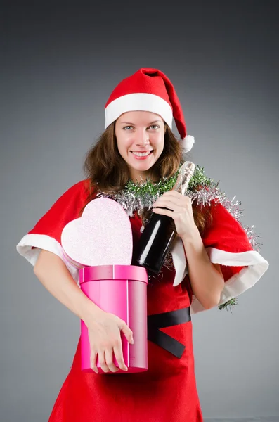 Neve Santa ragazza nel concetto di Natale — Foto Stock