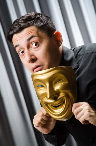 Grappig concept met theatraal masker — Stockfoto