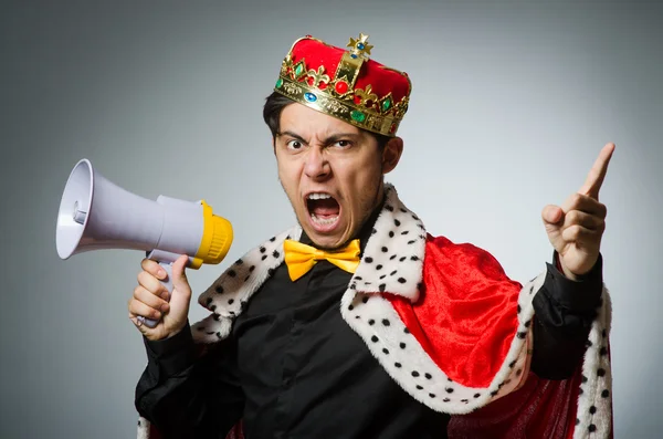 Concept with funny man wearing crown — Stock Photo, Image
