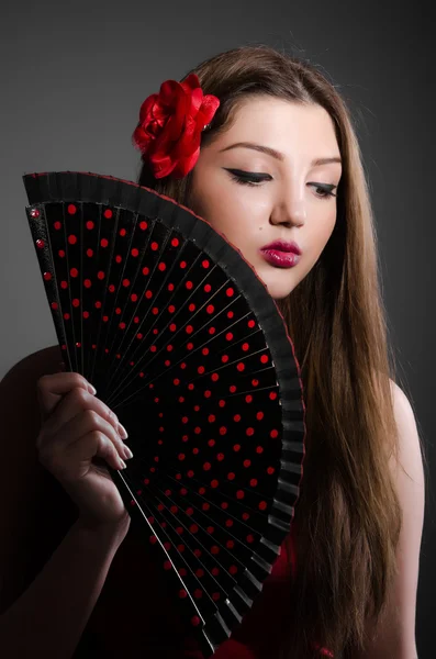 Young woman with flower — Stock Photo, Image