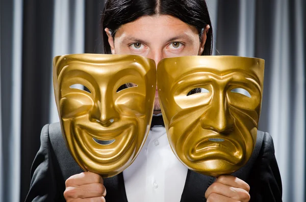 Funny concept with theatrical mask Royalty Free Stock Photos