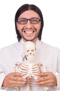 İskeleti beyaz olan komik öğretmen.