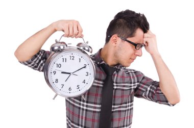 Saati olan adam teslim tarihine yetişmeye çalışıyor.