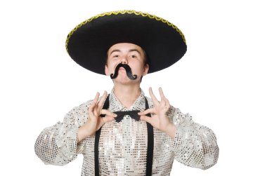 Komik Meksikalılar beyazlar üzerinde izole edilmiş.