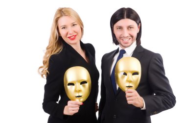 Tiyatro maskesiyle komik bir kavram.