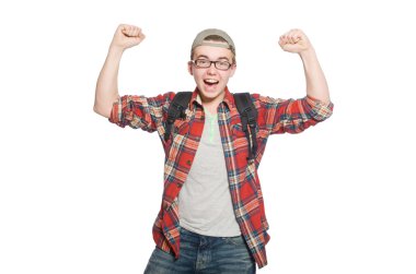 sırt çantası ile öğrenci