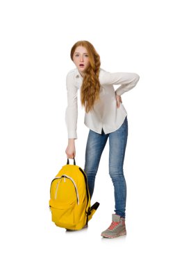 Beyaz tenli genç öğrenci.