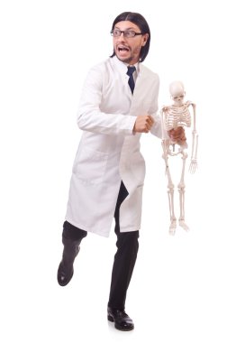 İskeleti beyaz olan komik öğretmen.