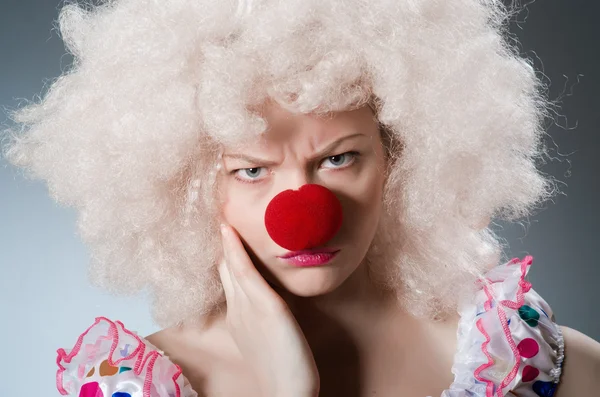 Clown with white wig — Stock Photo, Image