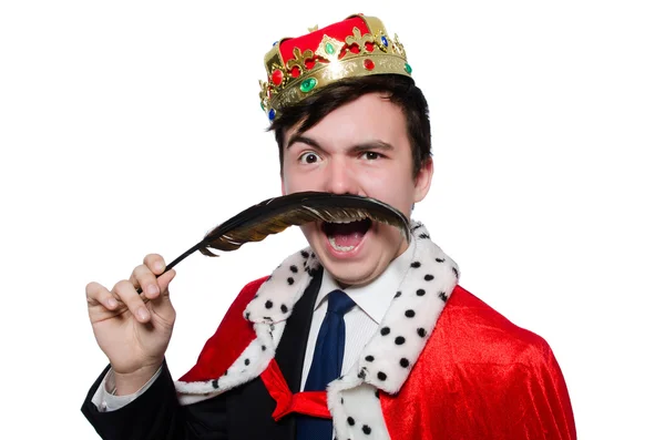 Concept of king businessman with crown — Stock Photo, Image