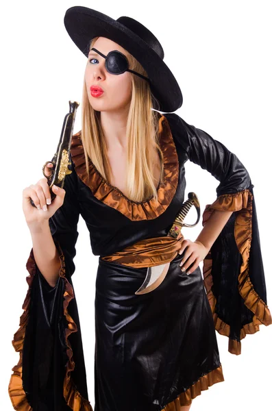 Donna in costume da pirata — Foto Stock