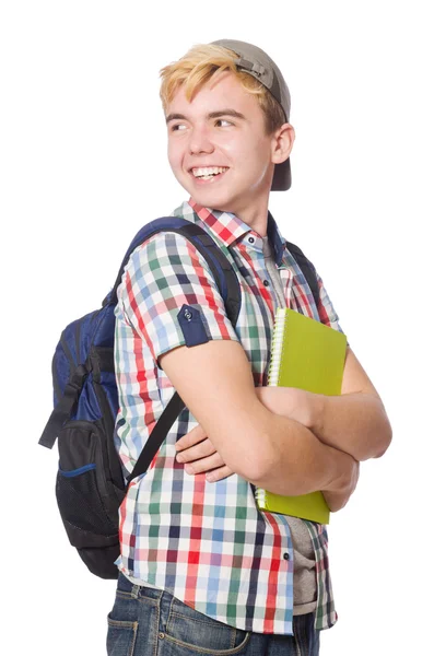 Giovane studente isolato sullo sfondo bianco — Foto Stock