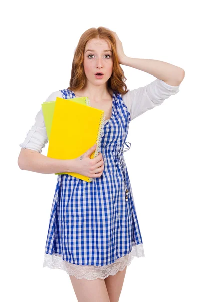 Joven estudiante aislado en blanco — Foto de Stock