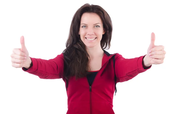 Woman in red costume — Stock Photo, Image