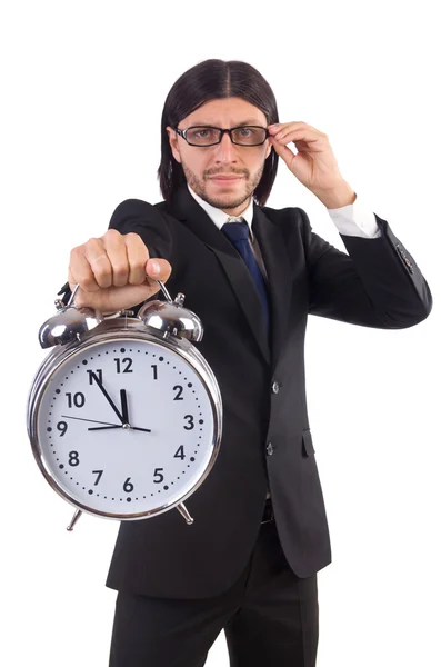 Biznesmen z zegarem — Zdjęcie stockowe