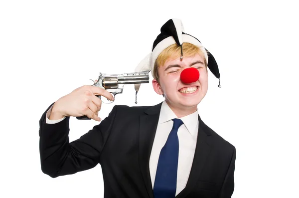 Zakenman clown in grappige concept — Stockfoto