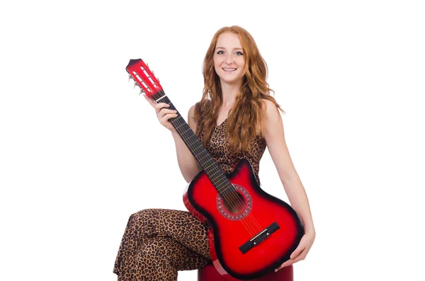 Frau spielt Gitarre — Stockfoto