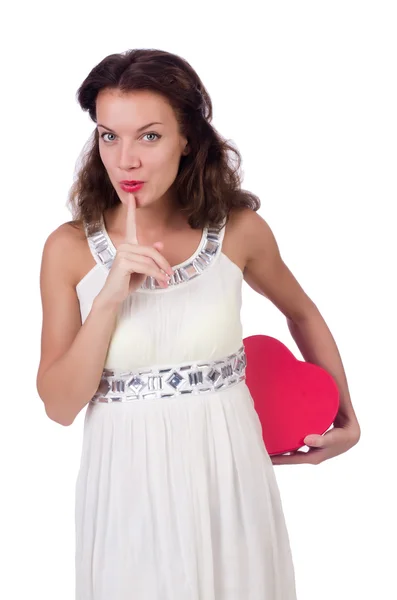 Mujer con caja de regalo — Foto de Stock