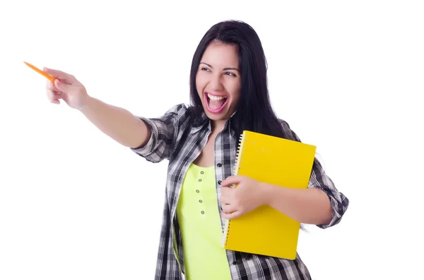 Joven estudiante aislado en blanco — Foto de Stock