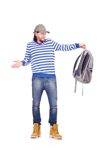 Junge Studentin isoliert auf weißem Hintergrund — Stockfoto