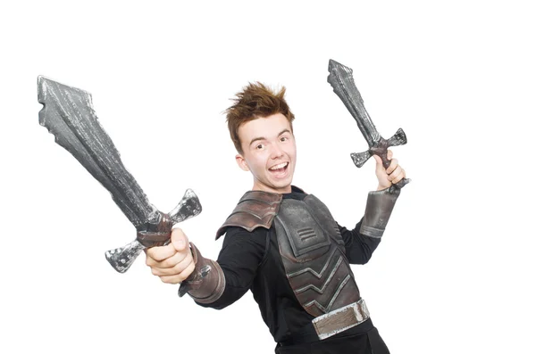 Funny knight isolated on the white background — Stock Photo, Image