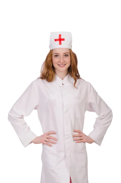 Mulher médico isolado no branco — Fotografia de Stock