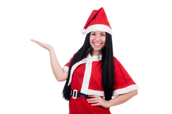 Nieve niña santa en el concepto de Navidad aislado en blanco — Foto de Stock