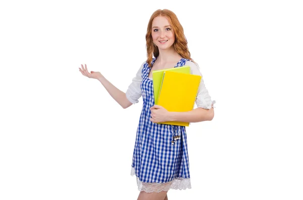 Jeune étudiant isolé sur blanc — Photo