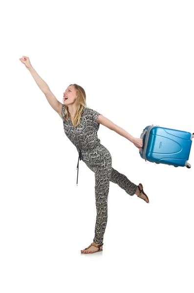 Woman being late for her flight — Stock Photo, Image