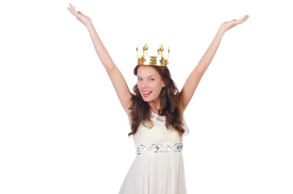 Woman with gold crown — Stock Photo, Image