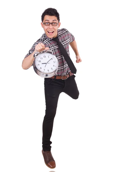 Man with clock — Stock Photo, Image