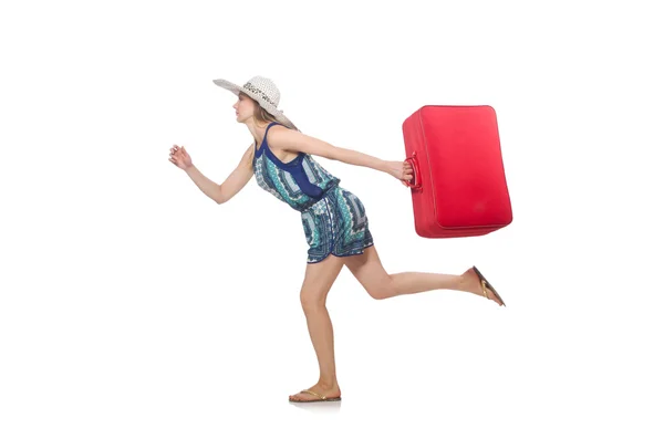 Travelling concept with person and luggage — Stock Photo, Image
