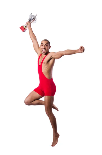 Kırmızı elbiseli güreşçi — Stok fotoğraf