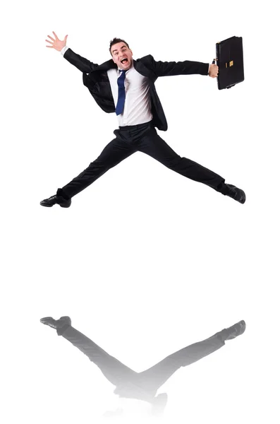 Funny Jumping hombre de negocios — Foto de Stock