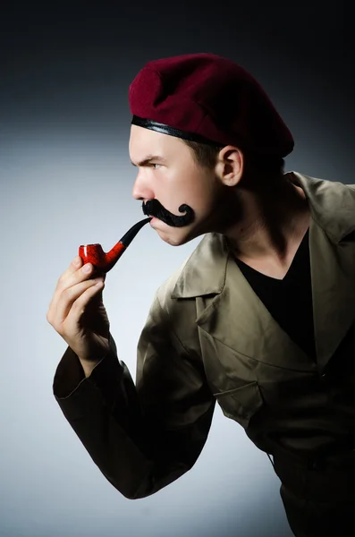 Soldat drôle dans le concept militaire — Photo