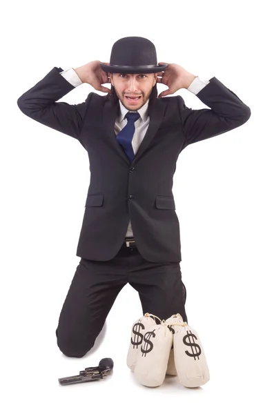 Jonge zakenman geïsoleerd op de witte achtergrond — Stockfoto