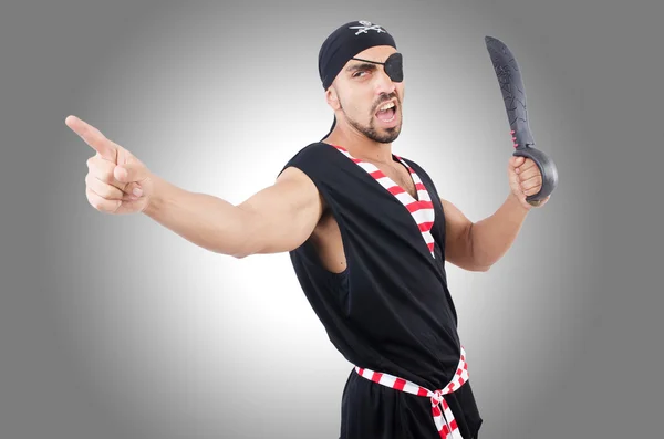 Man in pirate costume in halloween concept — Stock Photo, Image