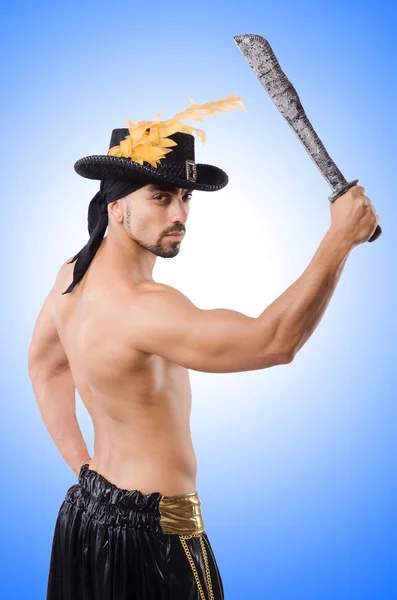 Uomo in costume da pirata nel concetto di Halloween — Foto Stock