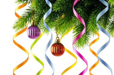 Noel süslemeleri beyazların üzerinde izole.