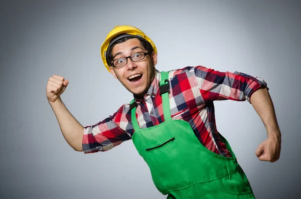 Trabajador industrial aislado en el fondo blanco — Foto de Stock