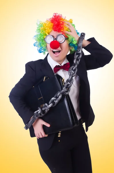 Lustige Geschäftsfrau Clown — Stockfoto