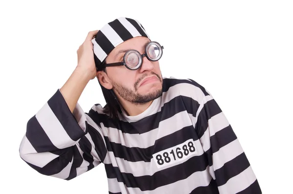 Prison inmate isolated on the white background — Stock Photo, Image