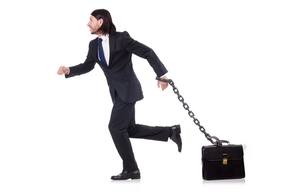 Man with chain isolated on the white — Stock Photo, Image