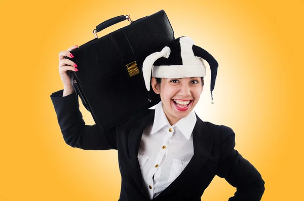 Young businesswoman clown — Stock Photo, Image